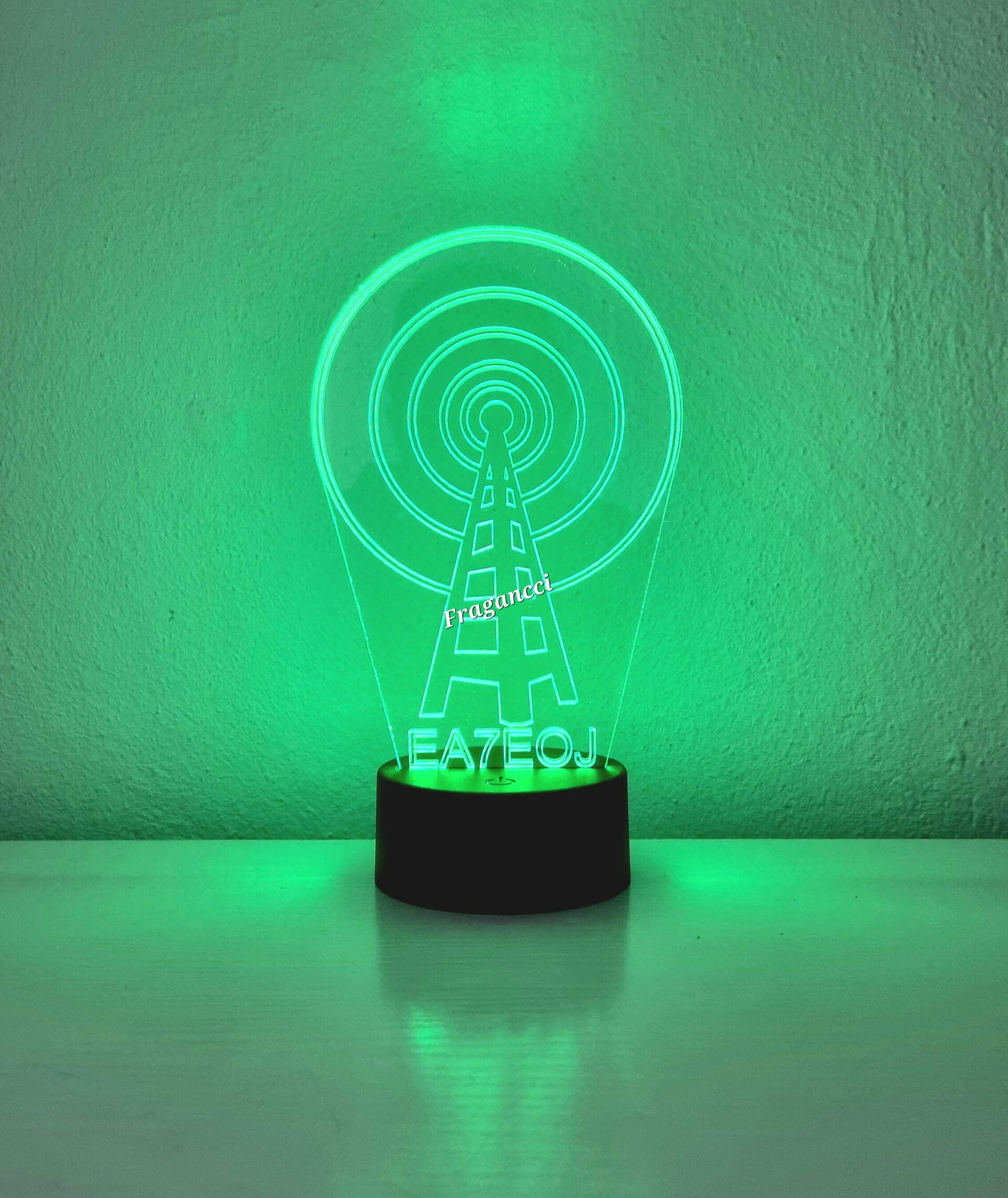 Lampara led 3d indicativo radioaficionados personalizable, Lámpara sobremesa - 6