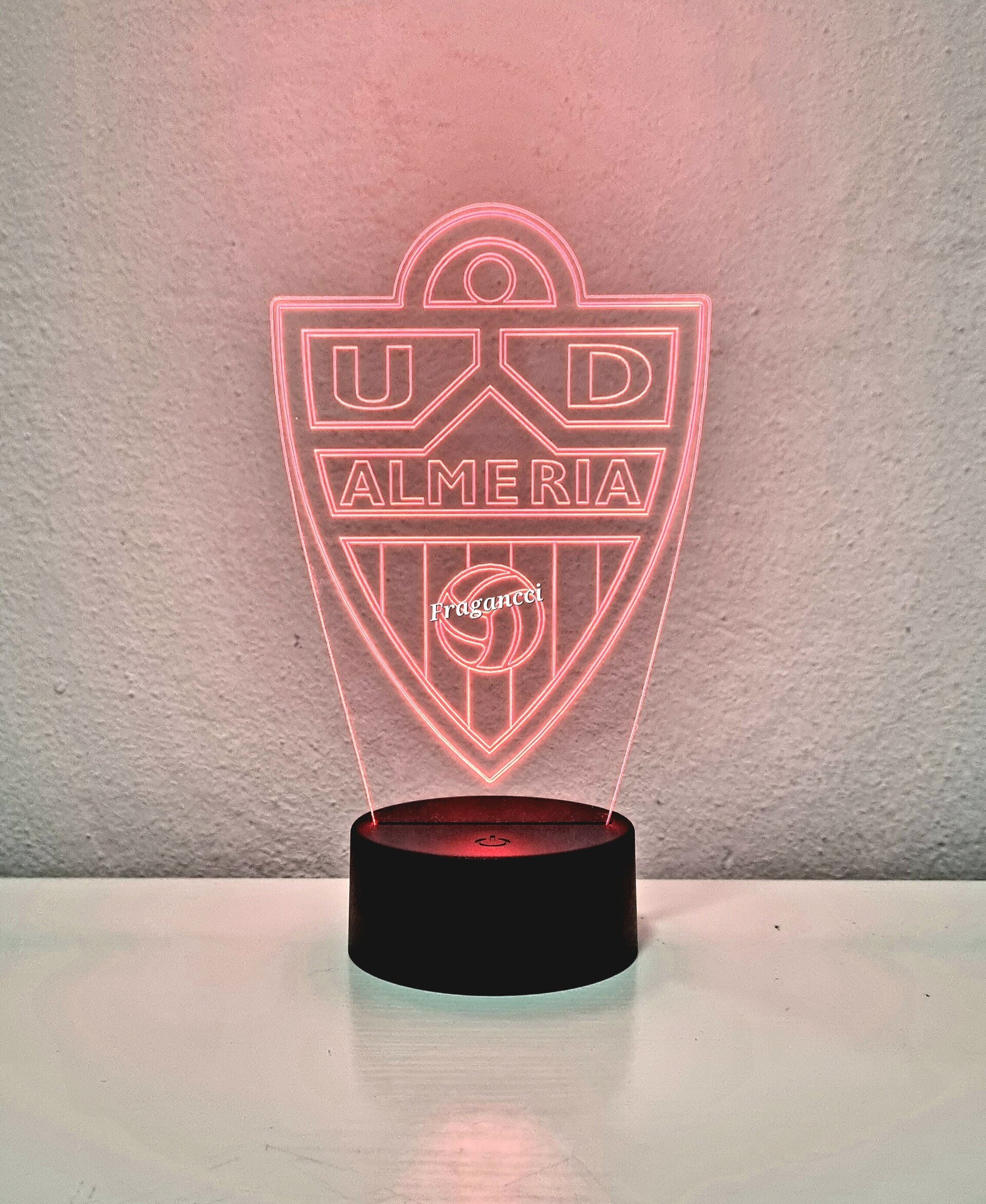 Lampara led 3d Escudo Futbol Almería personalizable, Lámpara led sobremesa - 7