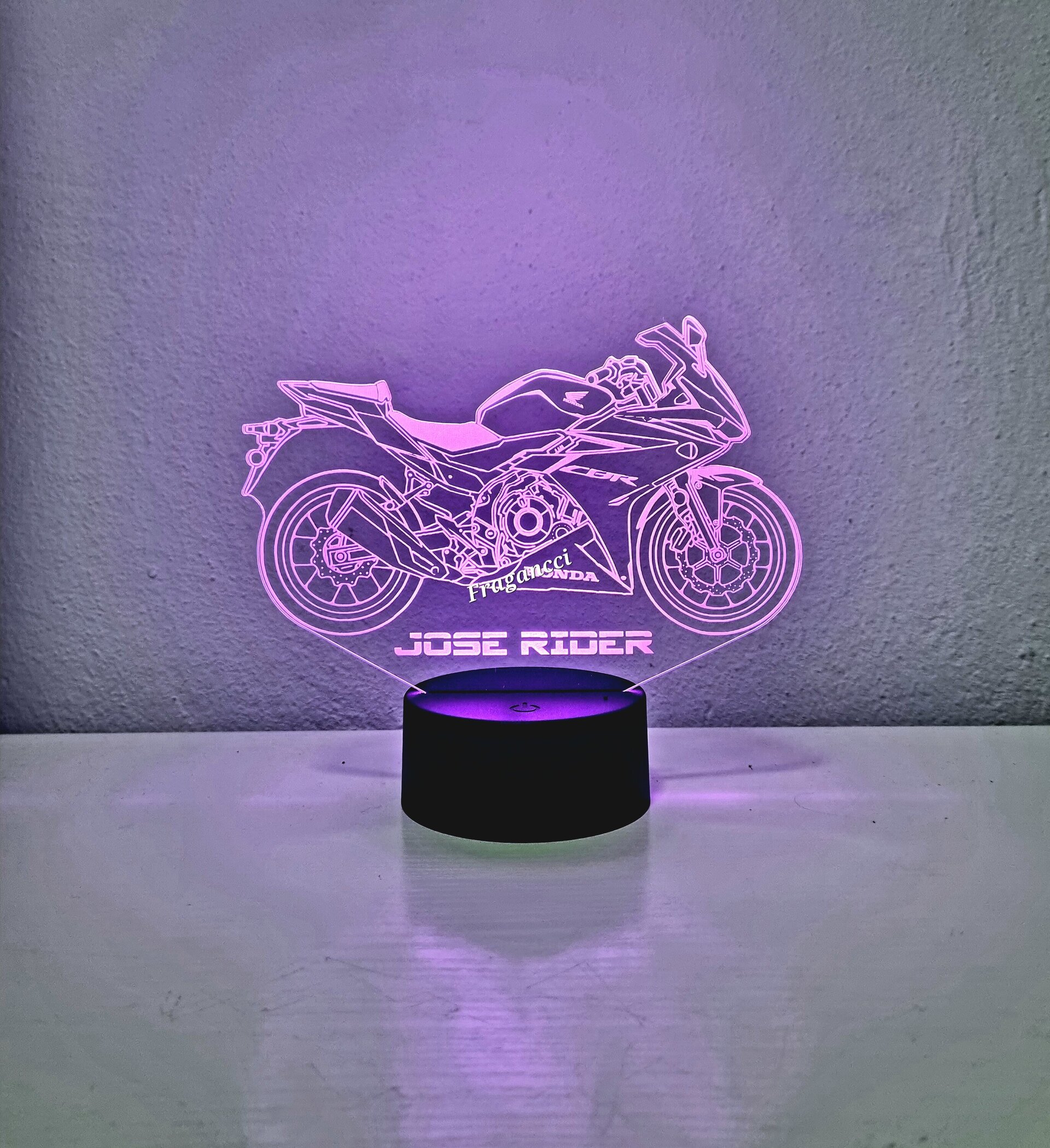 Lampara led 3d moto Hond a Cbr 500 R personalizable, Lámpara led sobremesa - 6