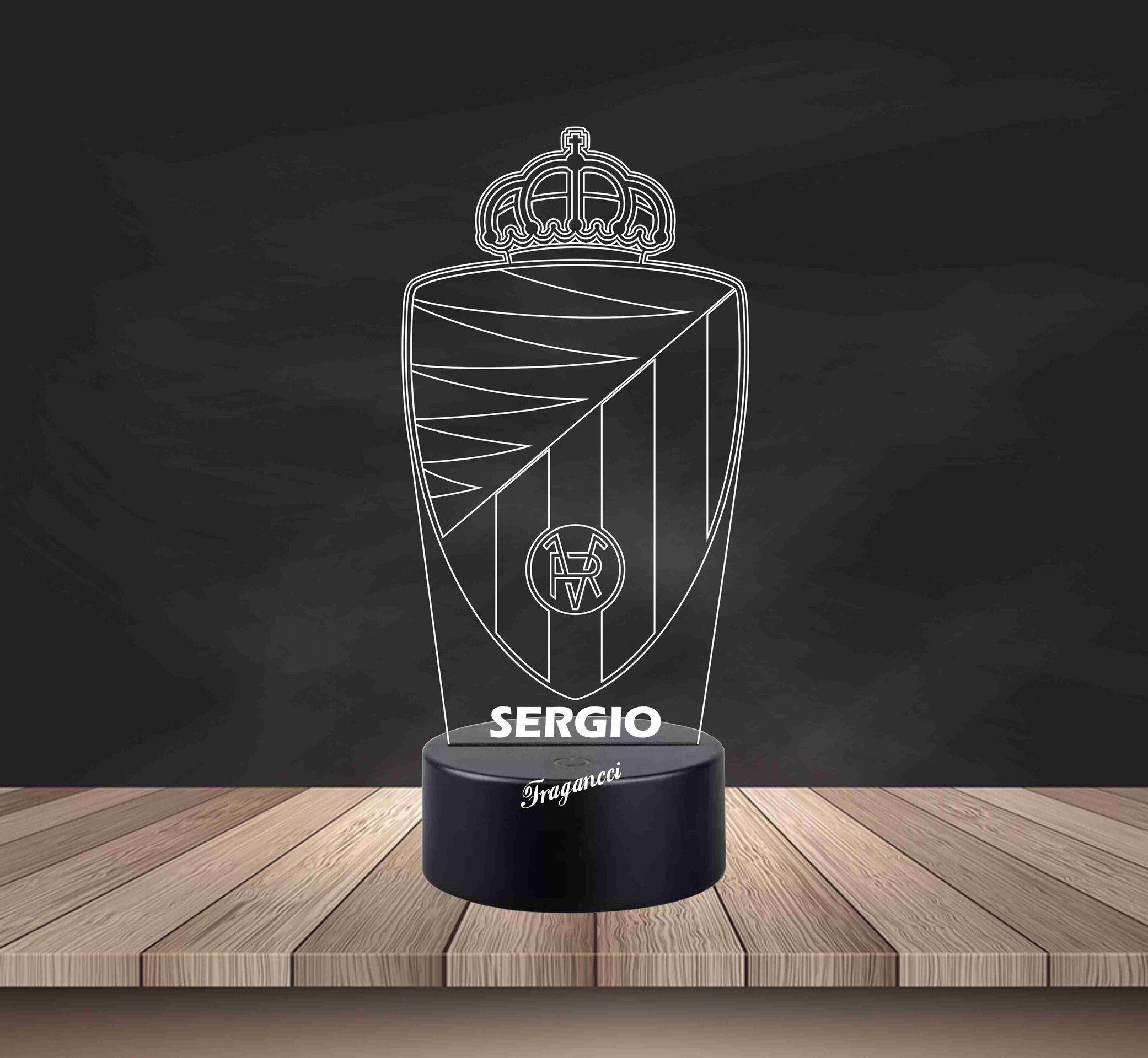 Lampara led 3d Escudo Futbol R Valladolid personalizable, Lámpara sobremesa - 11