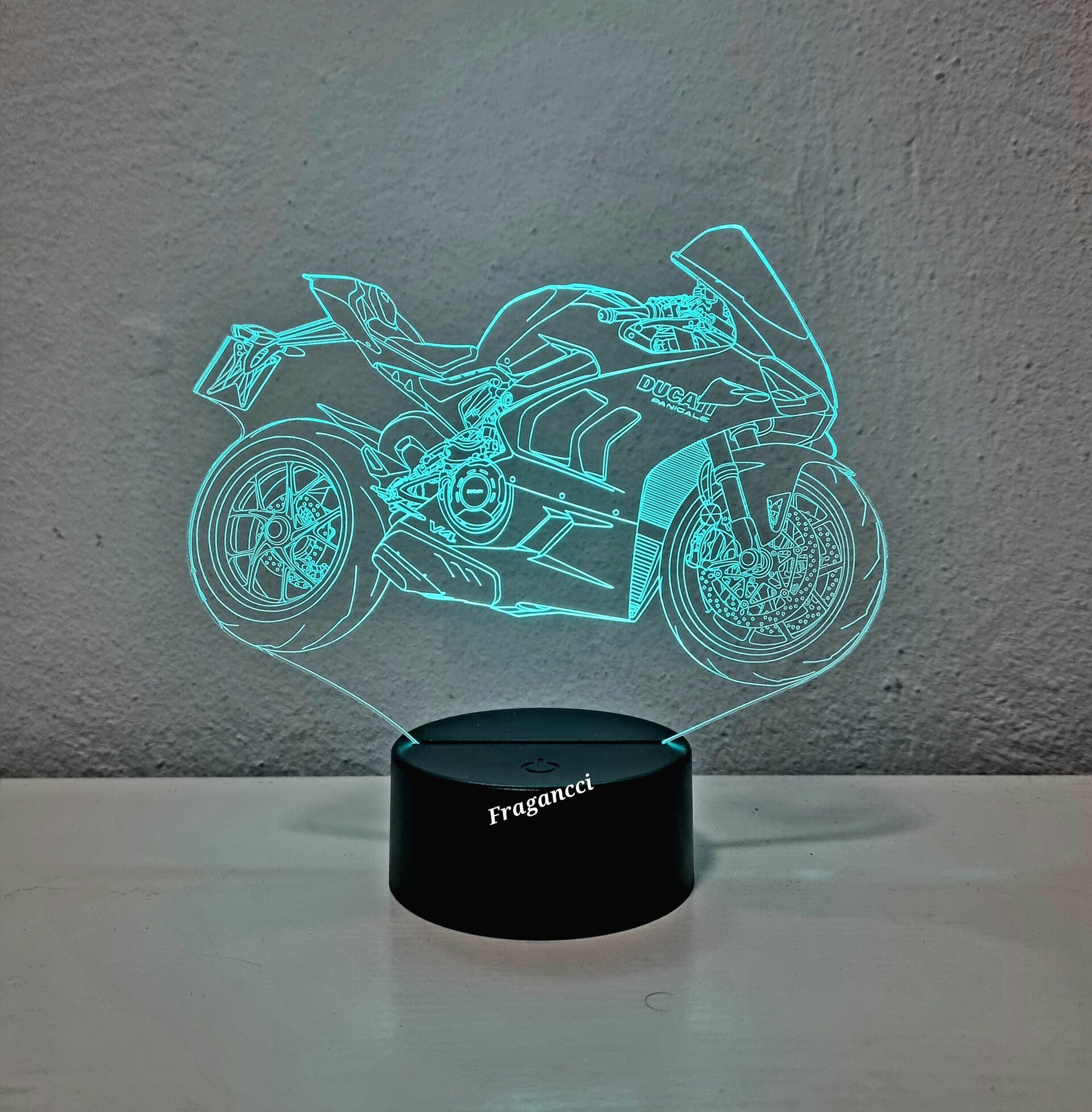 Lampara led 3d moto Ducat i panigale v4s personalizable, Lámpara led sobremesa - 8