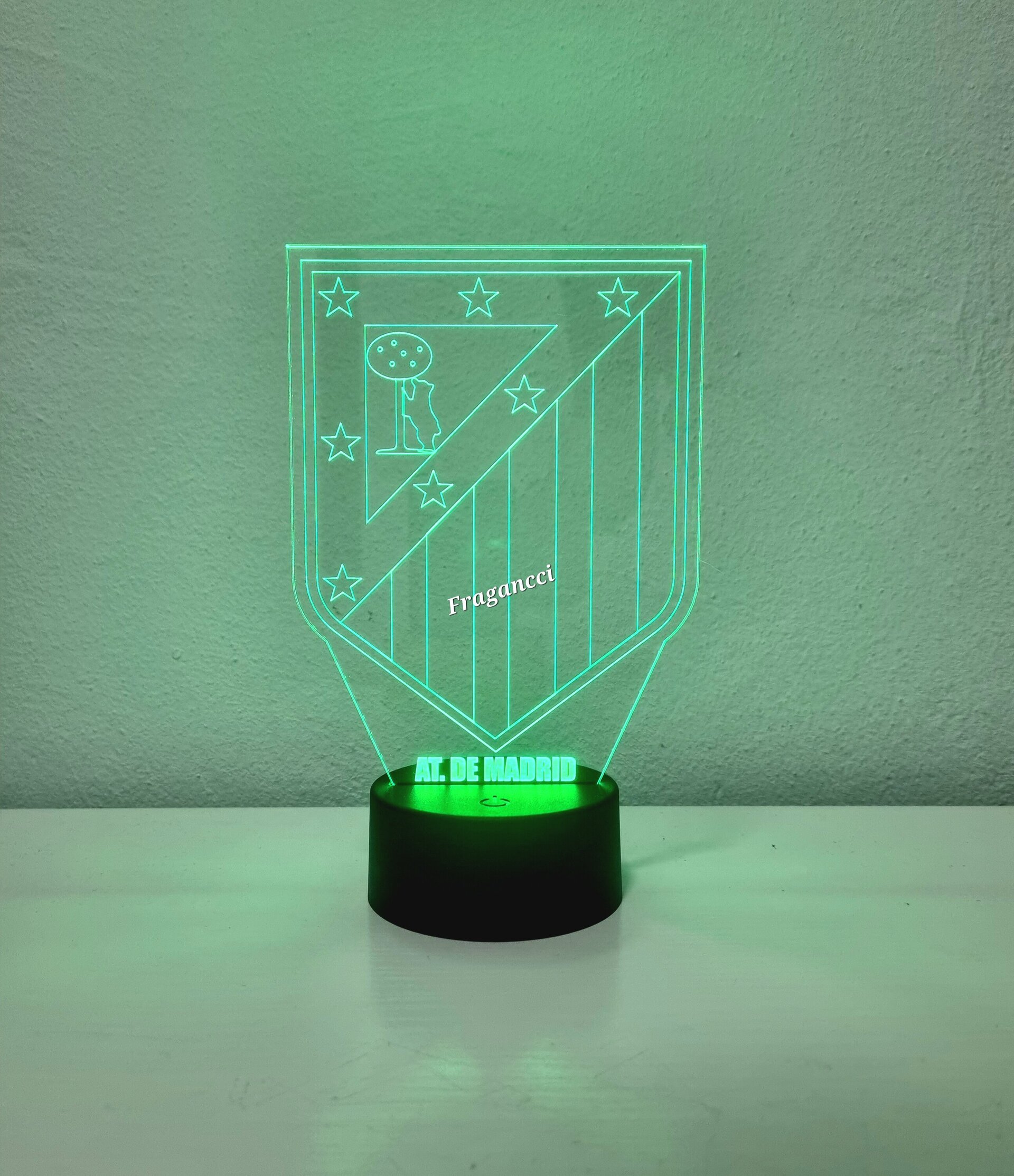 Lampara led 3d Escudo Futbol A de Madrid personalizable, Lámpara led sobremesa - 8