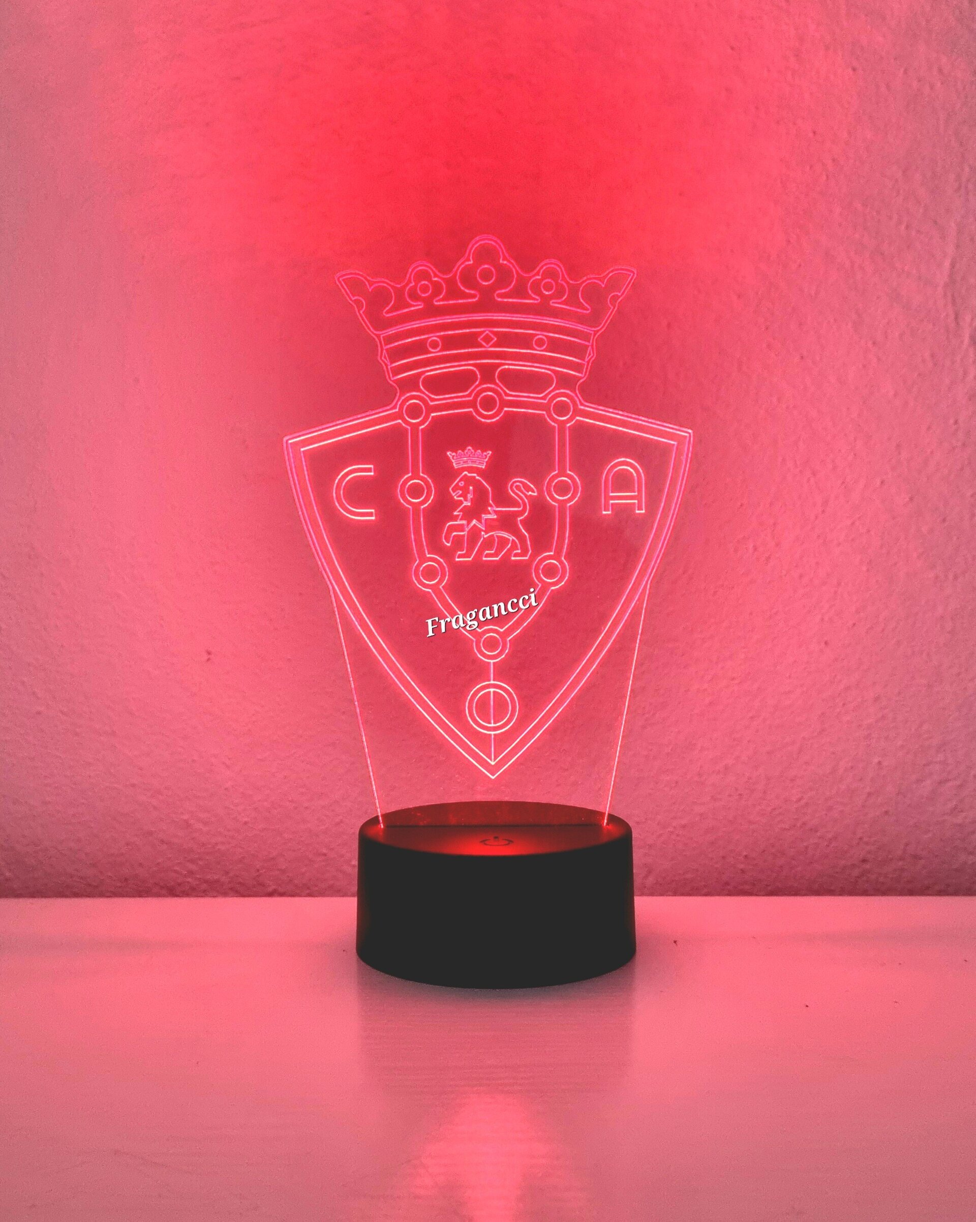 Lampara led 3d Escudo Futbol Osasuna personalizable, Lámpara led sobremesa - 8