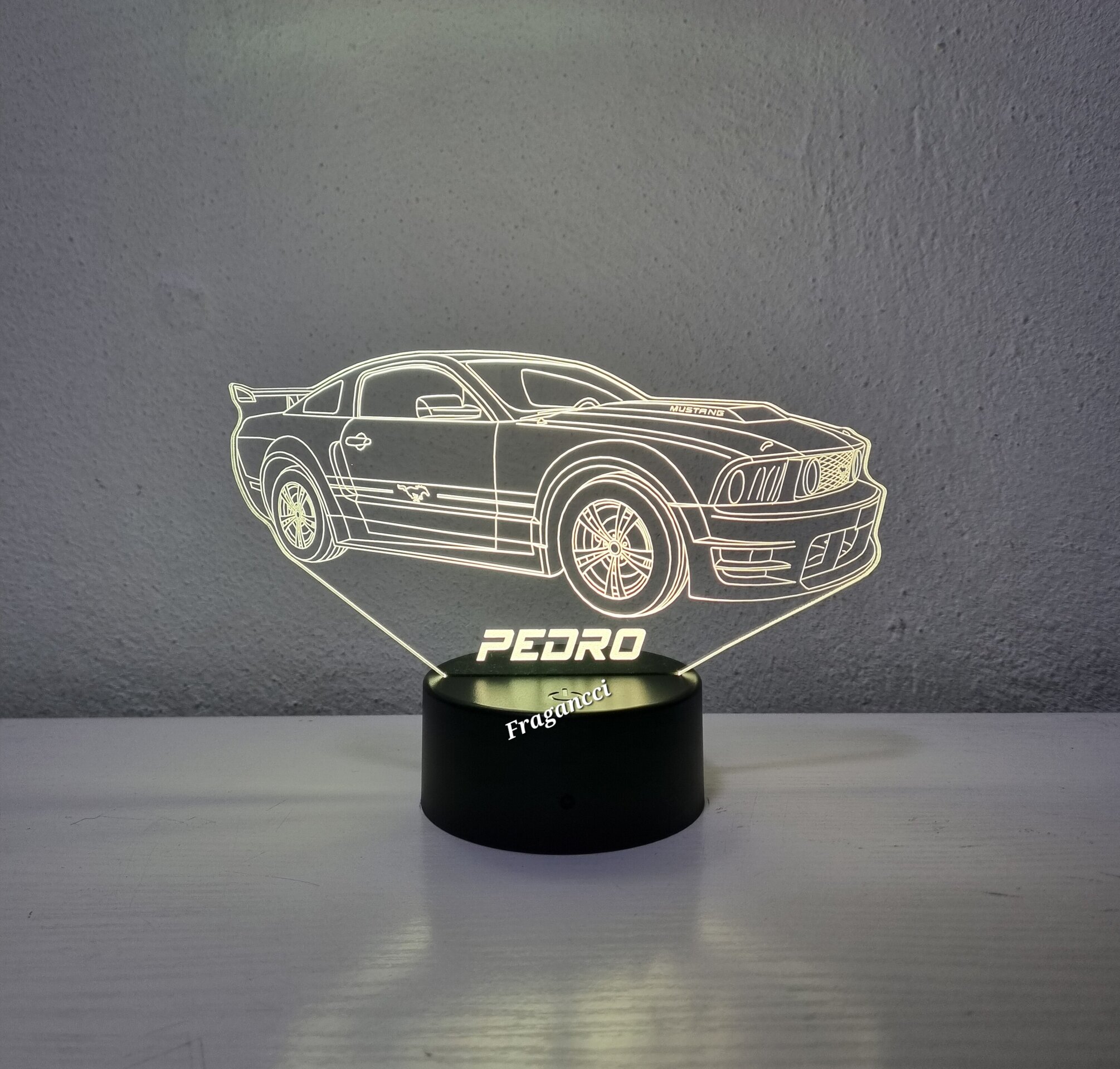 Lampara led 3d Coche For d Mustan g V personalizable, Lámpara led sobremesa - 4