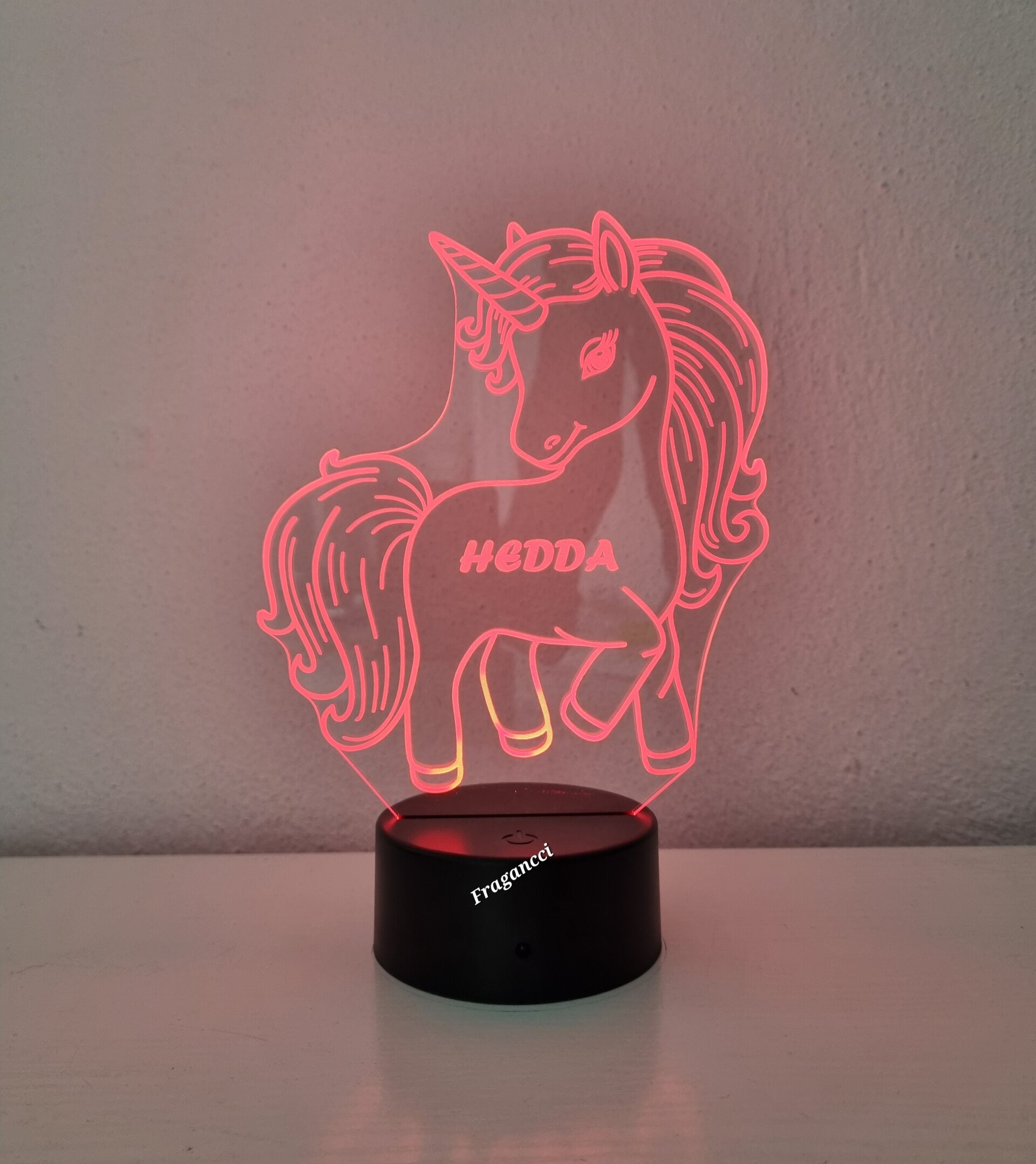 Lampara led 3d Animal Unicornio personalizable, Lámpara led sobremesa - 6