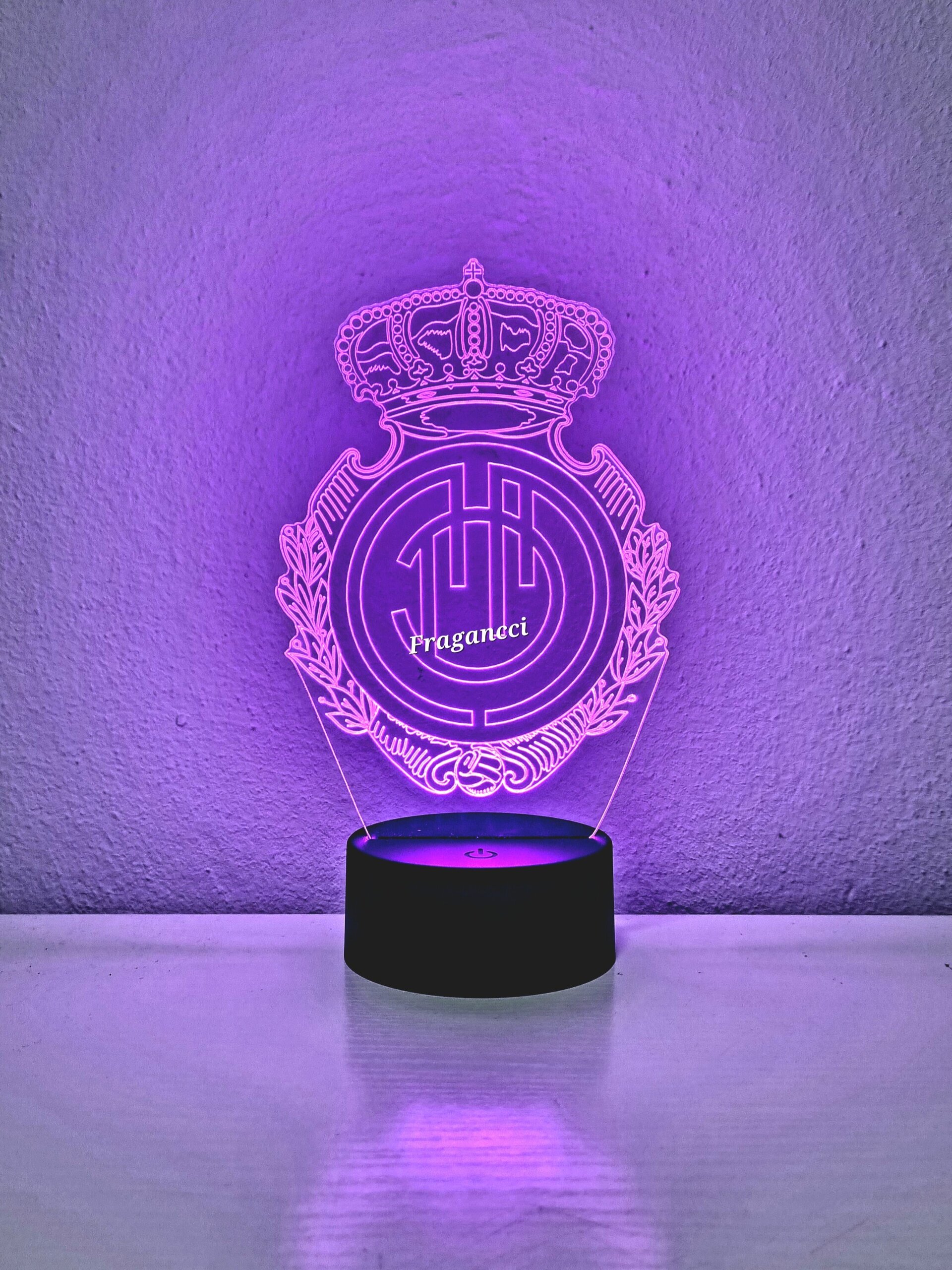 Lampara led 3d Escudo Futbol R Mallorca personalizable, Lámpara led sobremesa - 3