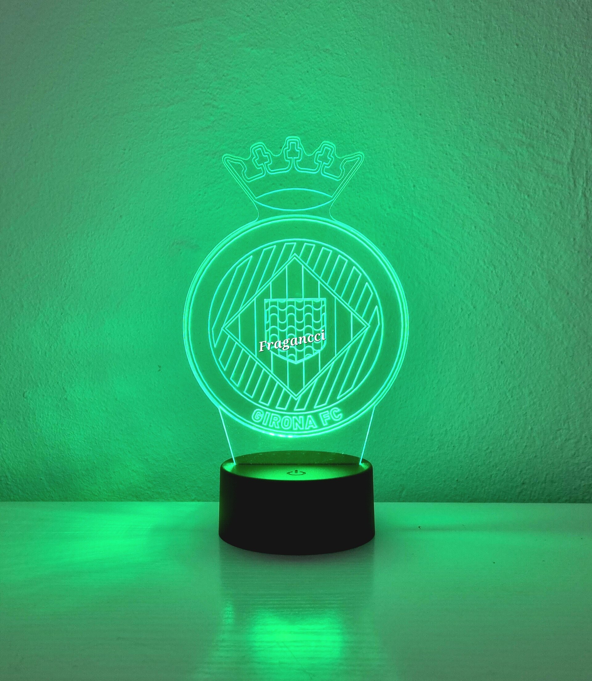 Lampara led 3d Escudo Futbol Girona personalizable, Lámpara led sobremesa - 7
